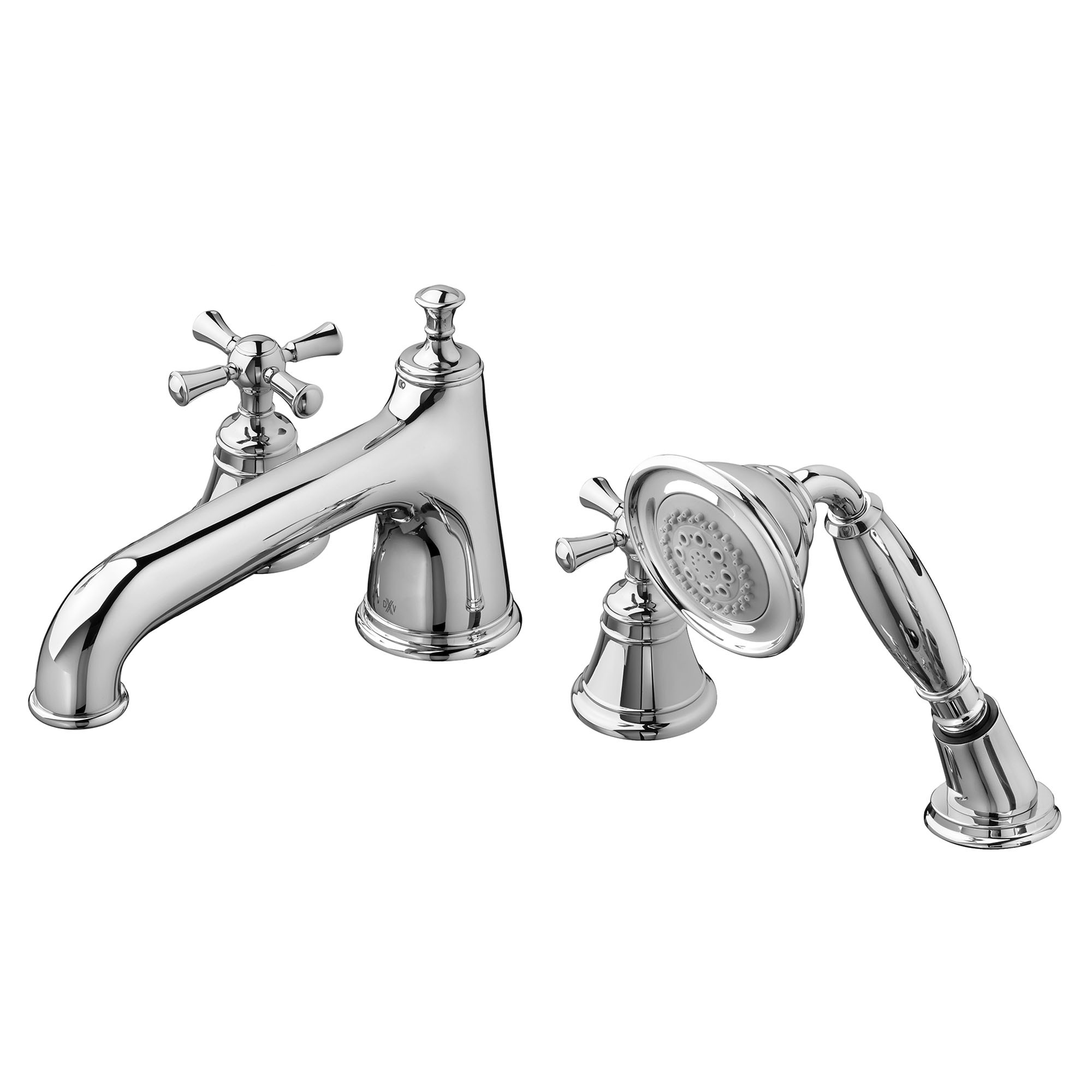 Randall 2-Handle Deck Mount Bathtub Faucet with Hand Shower and Cross Handles
